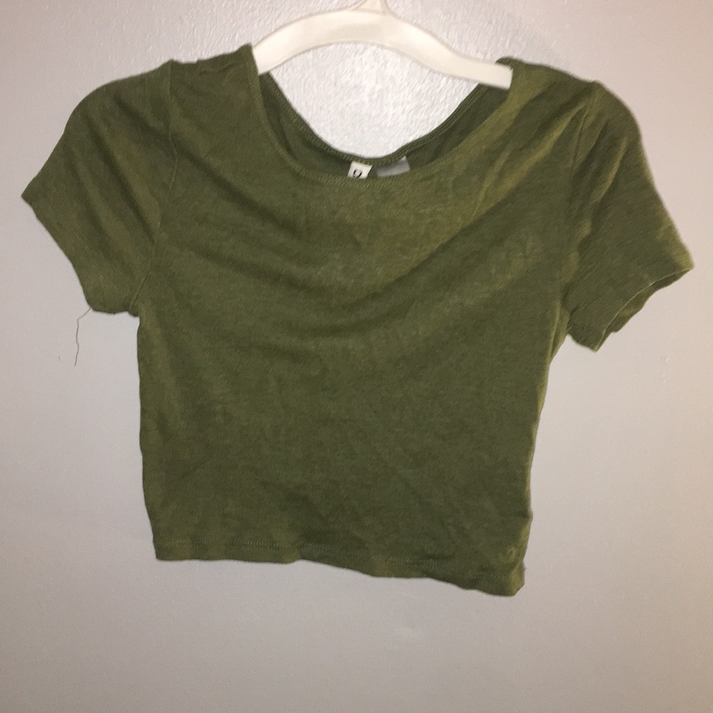 Crop Green Tee